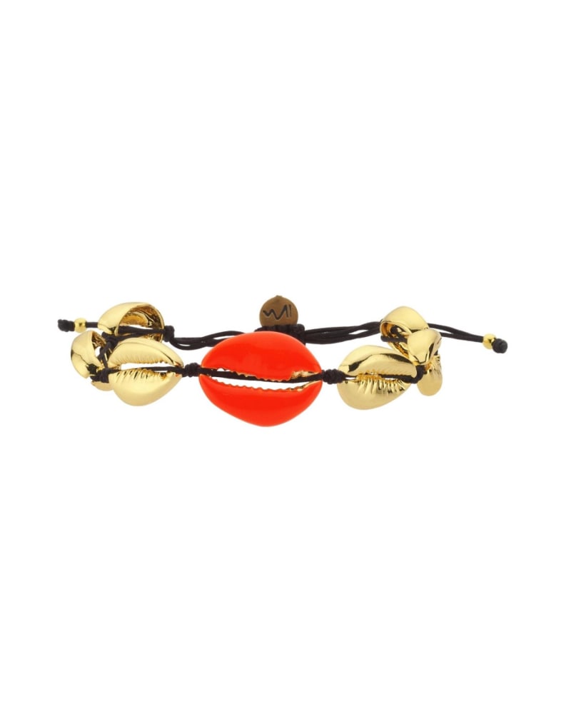 Front of a size O/S Neon Molokai Bracelet in Neon Orange in Neon Orange by MAISONIREM. | dia_product_style_image_id:329441